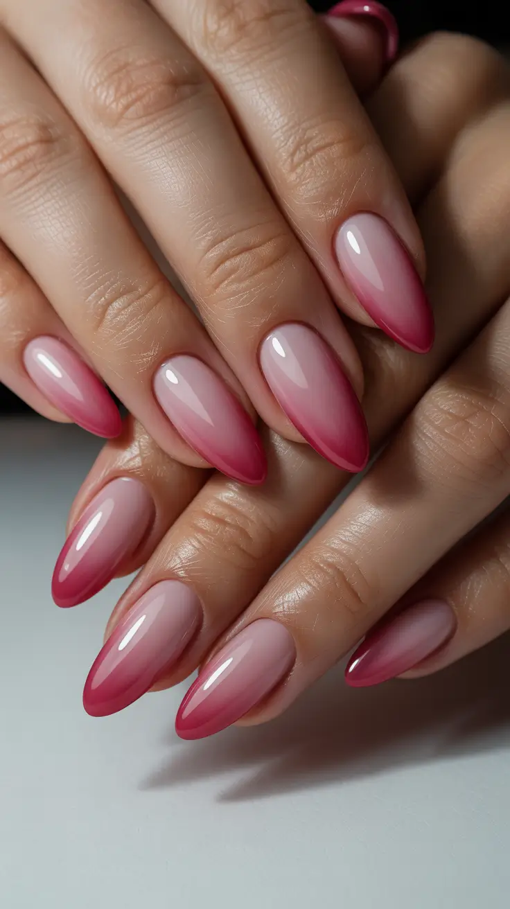 Easy Nail Trends Christmas 2025 Winter Berry Ombre