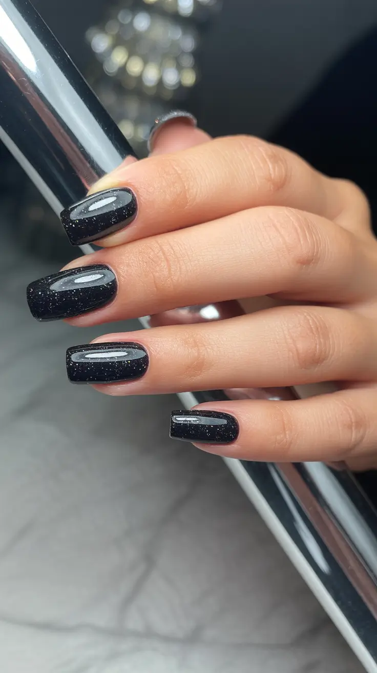 Everyday Winter Nails Ideas 2025-2026 Midnight Galaxy