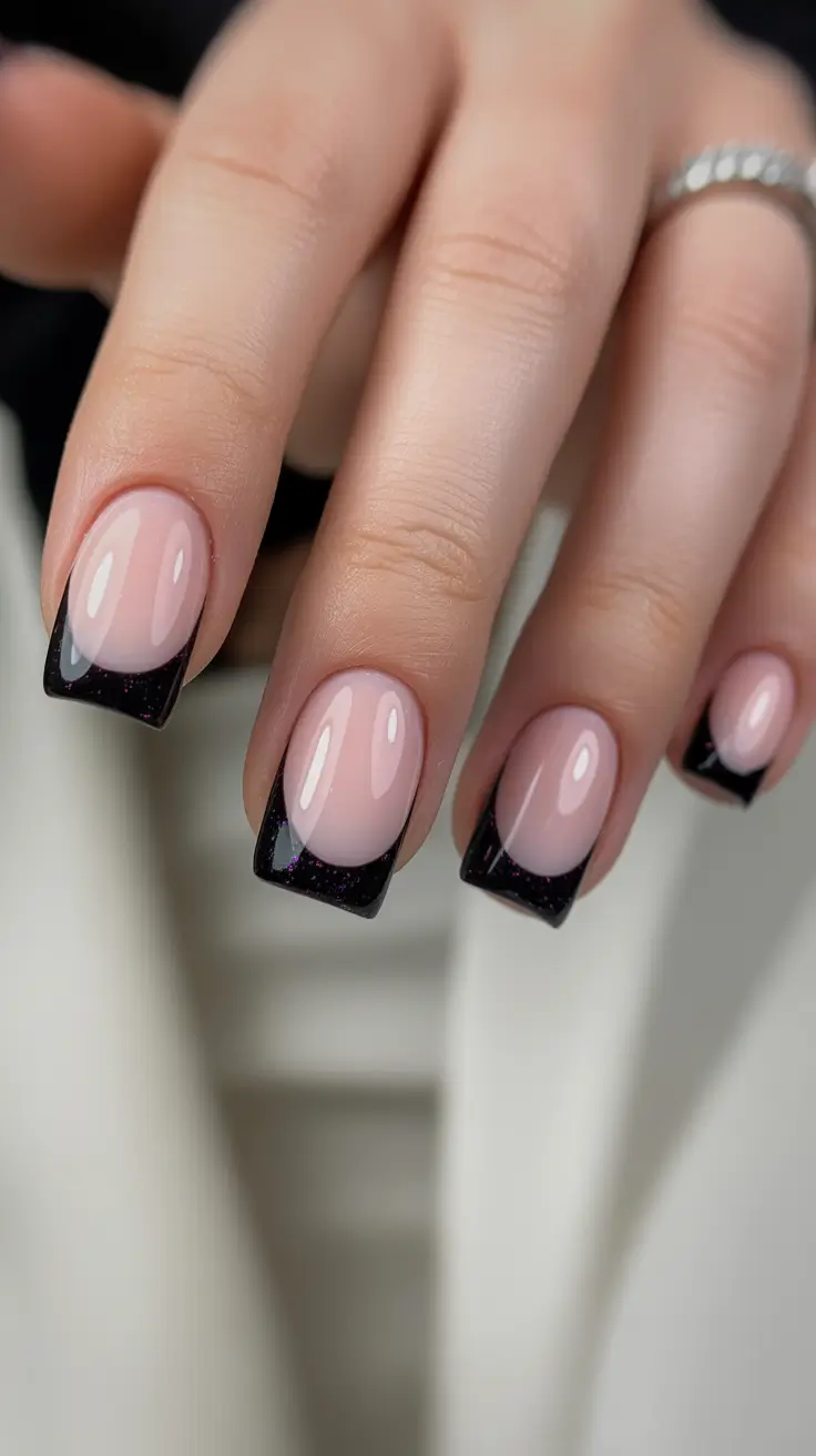 Everyday Winter Nails Ideas 2025-2026 Midnight French