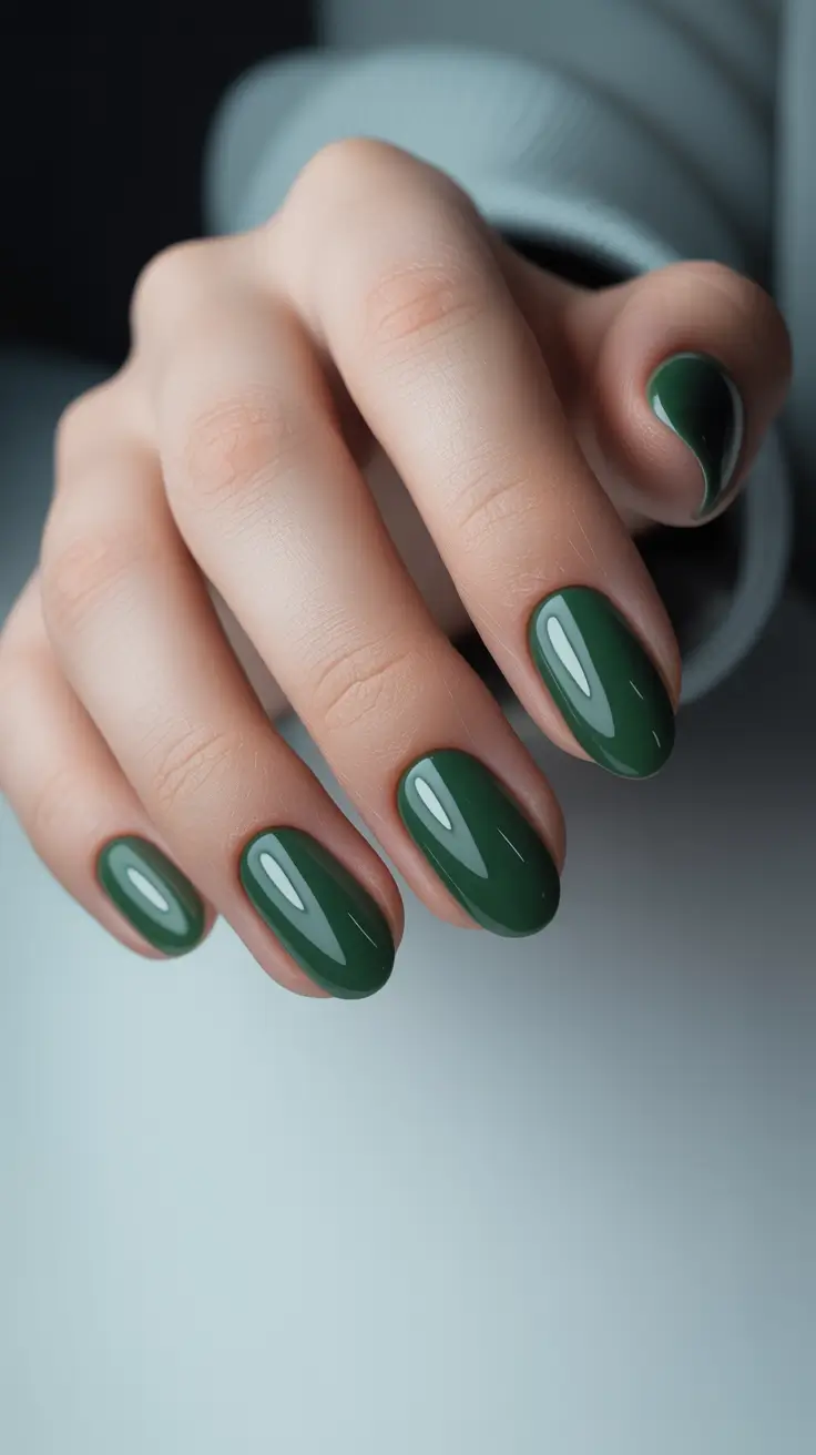 Everyday Winter Nails Ideas 2025-2026 Evergreen Serenity