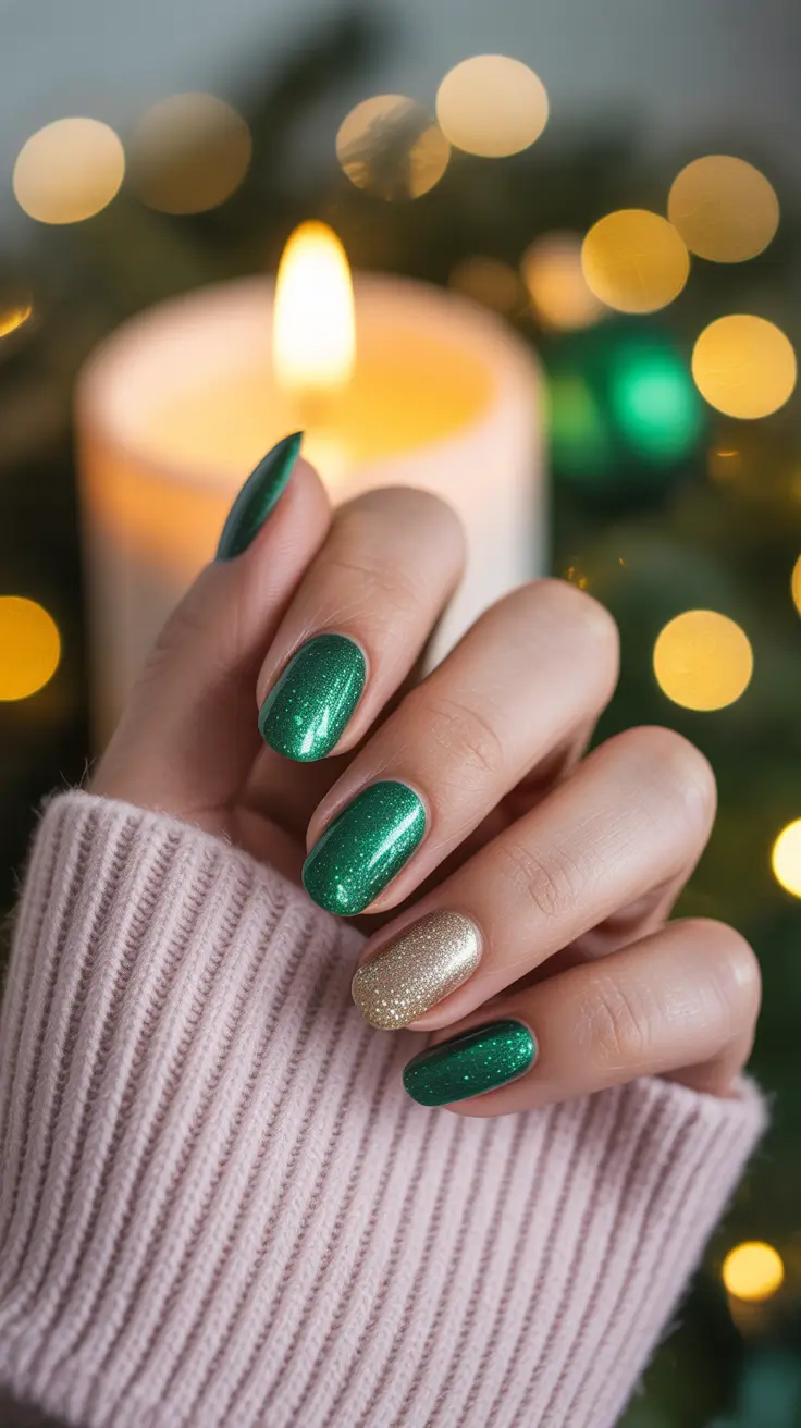Everyday Winter Nails Ideas 2025-2026 Emerald Glow