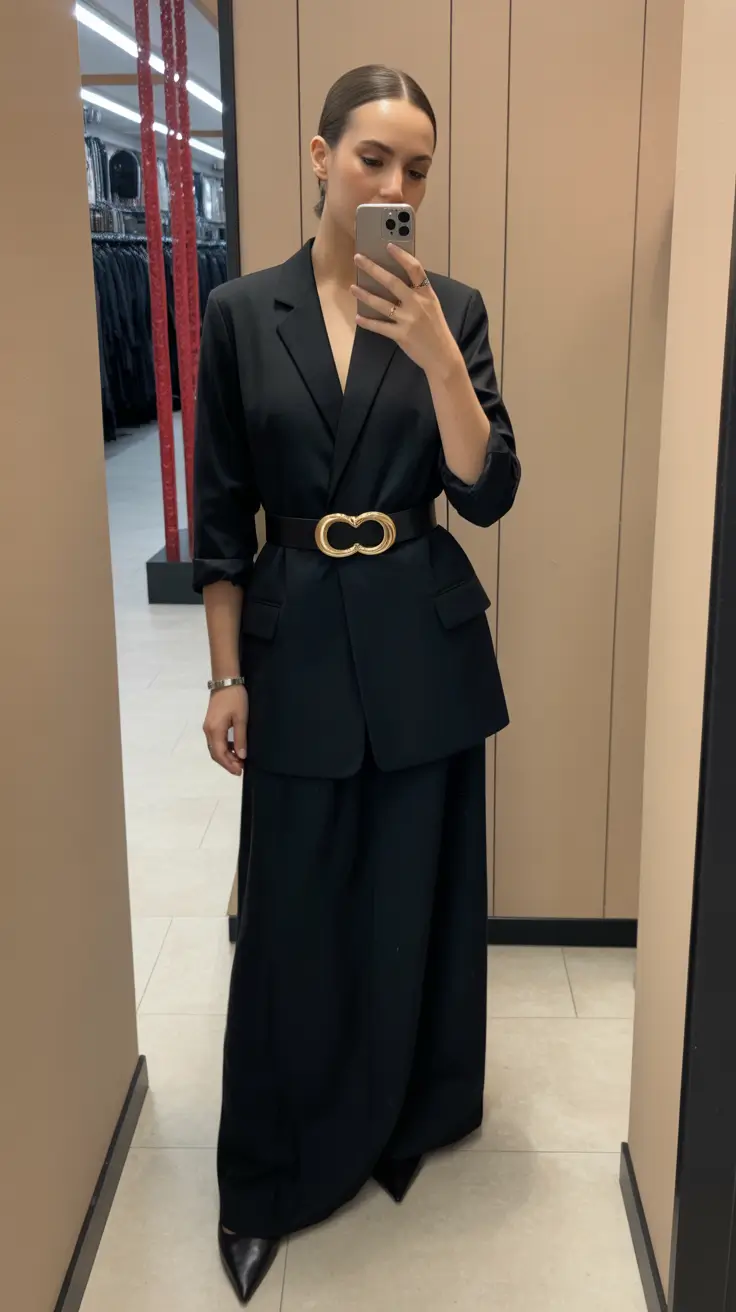 Fashion Christmas Party Outfit 2025 Midnight Power Suit