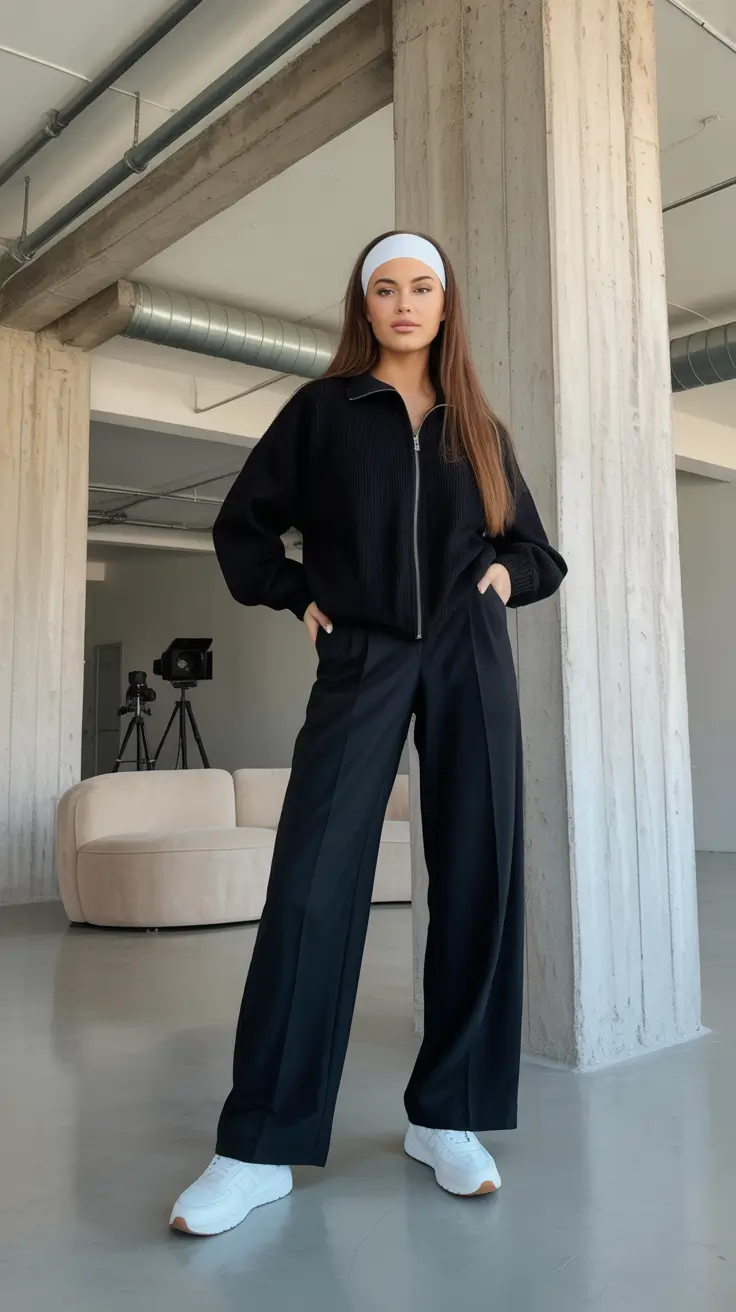 fashion outfits for women 2026 Monochrome Athletic Elegance