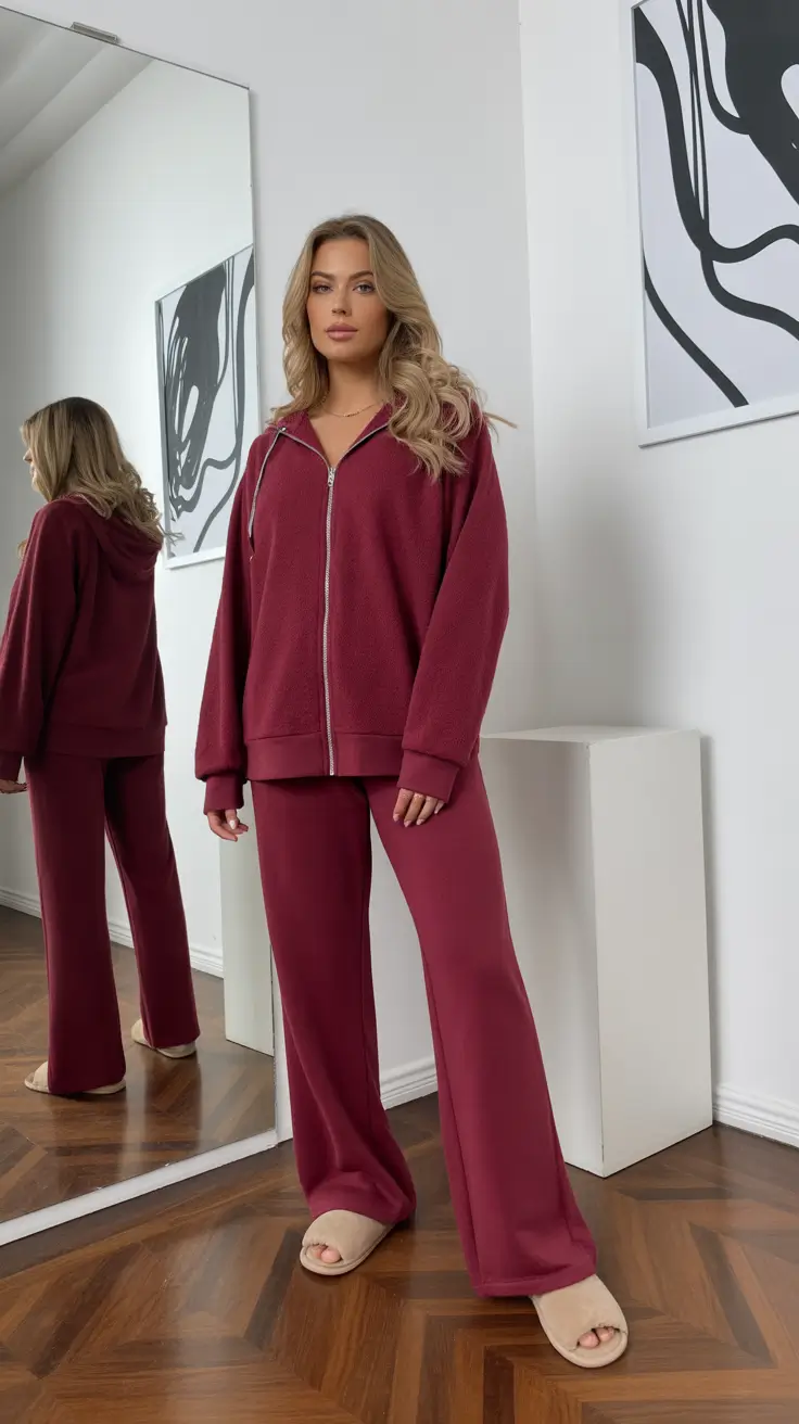 fashion outfits for women 2026 Relaxed Burgundy Comfort