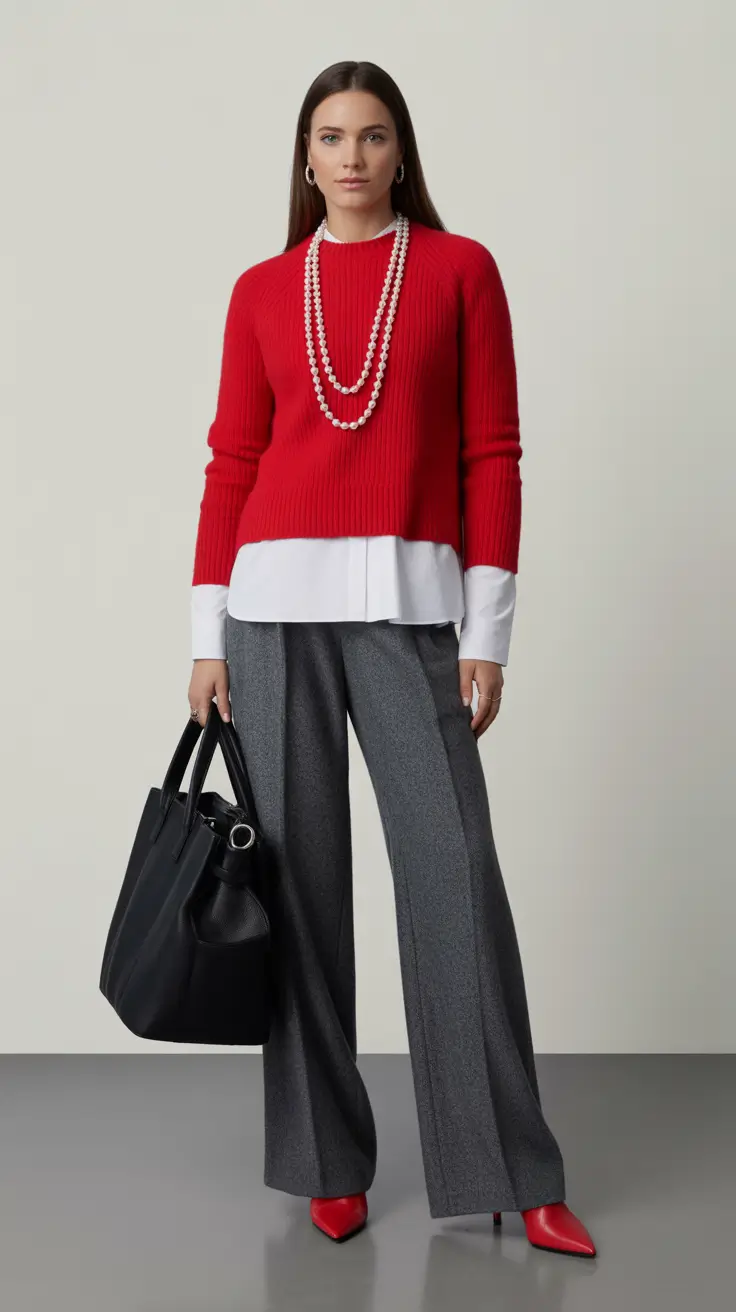 fashion outfits for women 2026 Power Red Layers
