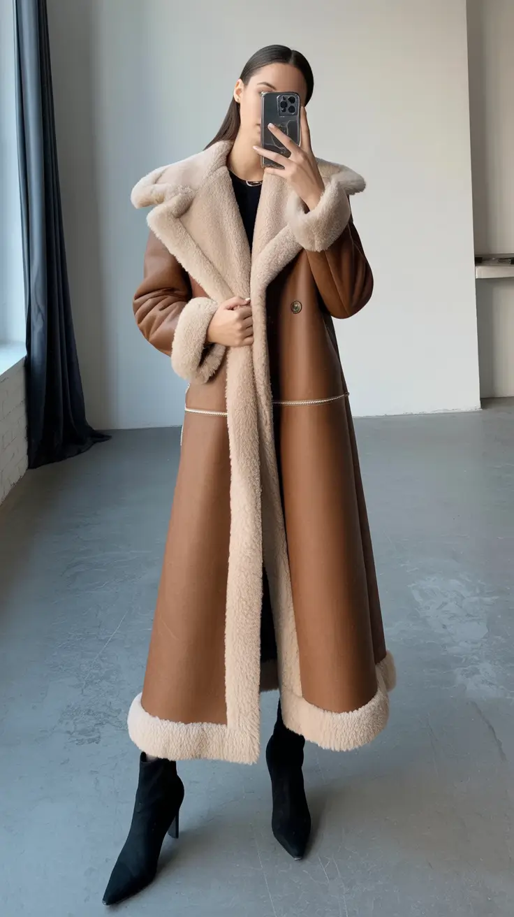 fashion outfits for women 2026 Retro Drama in Shearling