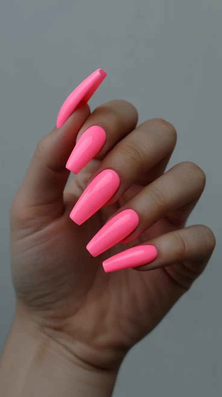 Festive Nail Designs Christmas 2025 Neon Pink Energy