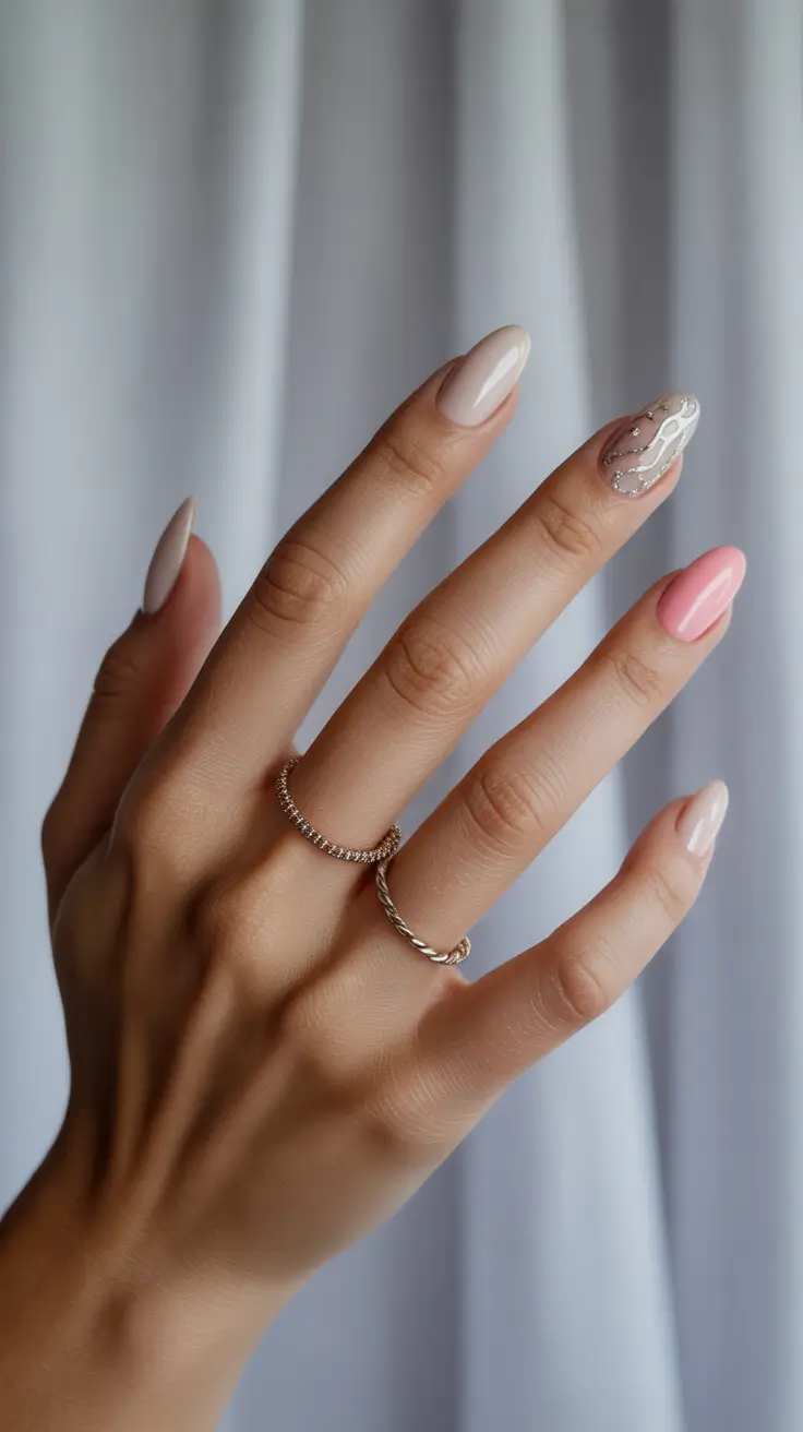 Festive Nail Designs Christmas 2025 Delicate Holiday Blush