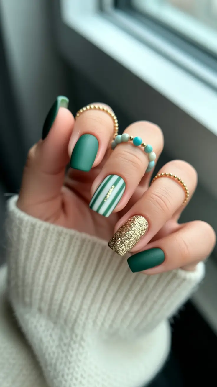 Festive Nail Designs Christmas 2025 Emerald Velvet