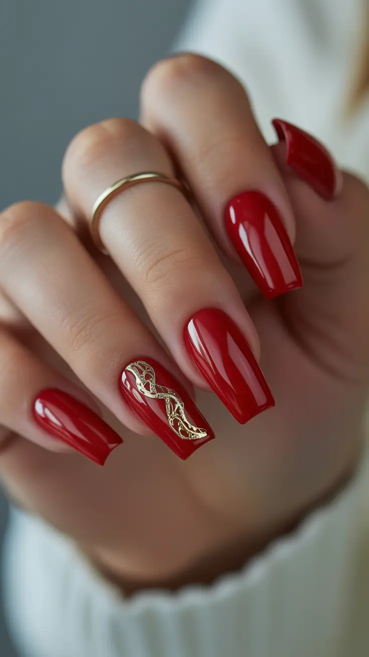 Festive Nail Designs Christmas 2025 Classic Crimson Luxe
