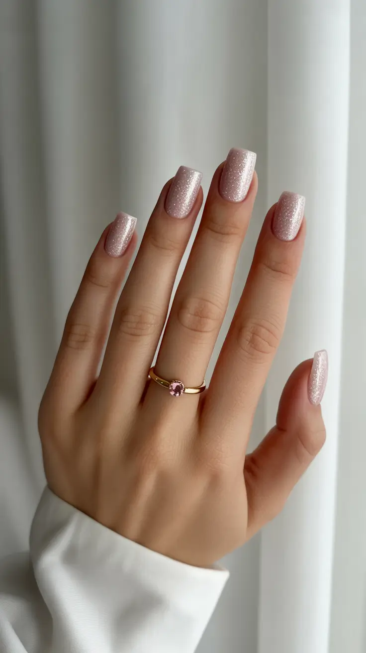 Festive Nail Designs Christmas 2025 Frosted Champagne Glow