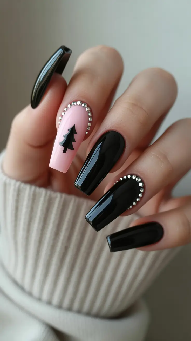 Festive Nail Designs Christmas 2025 Glam Noir Christmas