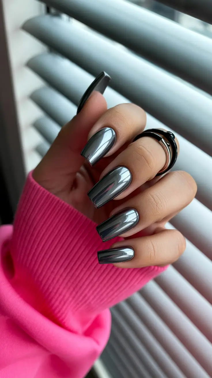 Festive Nail Designs Christmas 2025 Chrome Nights