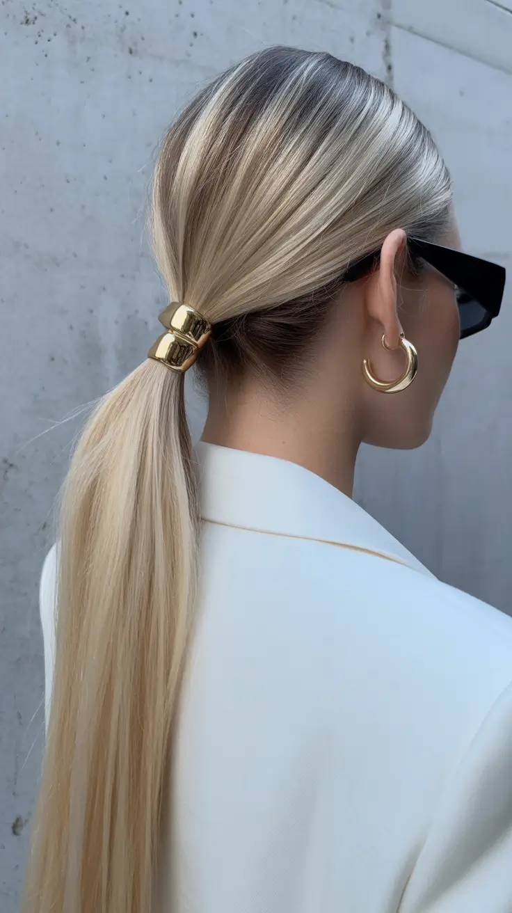 Formal Hairstyles Winter 2025-2026 Guide Sleek Ponytail with Golden Accents