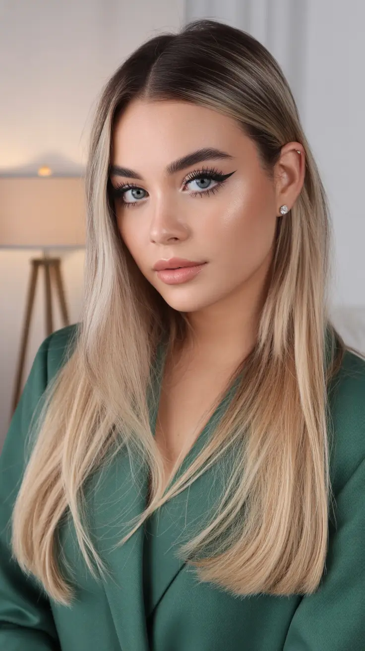Formal Hairstyles Winter 2025-2026 Guide Sleek Straight Blonde with Middle Part