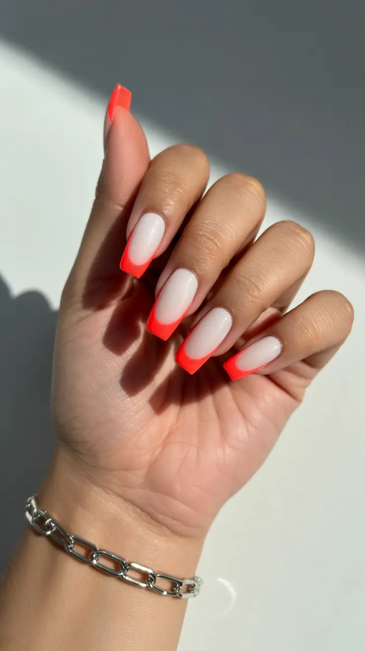 French Nail Ideas for Winter 2025-2026 Neon Ember