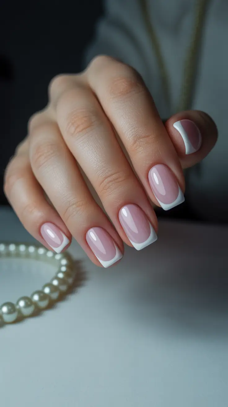 French Nail Ideas for Winter 2025-2026 Pearl Classic
