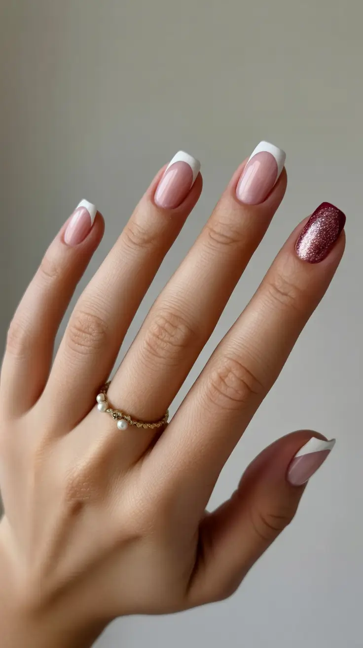 French Nail Ideas for Winter 2025-2026 Rose Frost