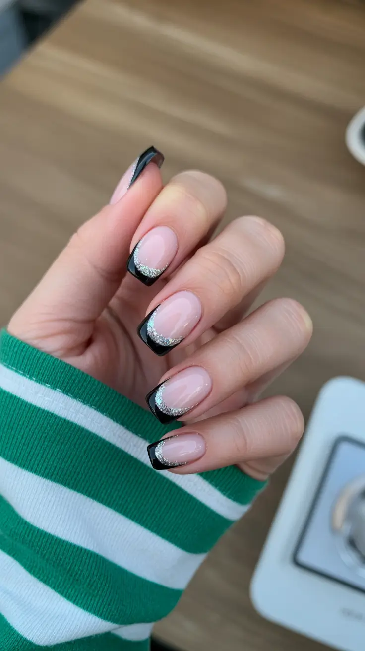 French Nail Ideas for Winter 2025-2026 Twilight Silver