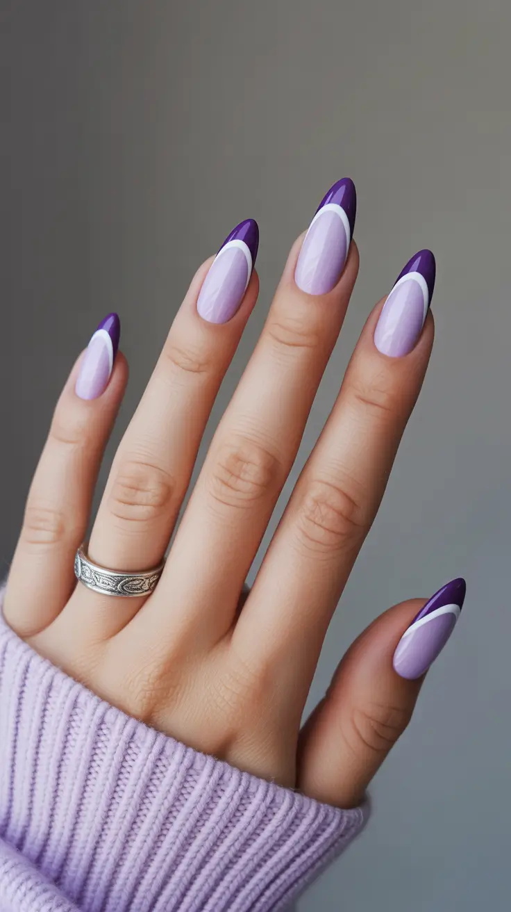 French Nail Ideas for Winter 2025-2026 Violet Veil