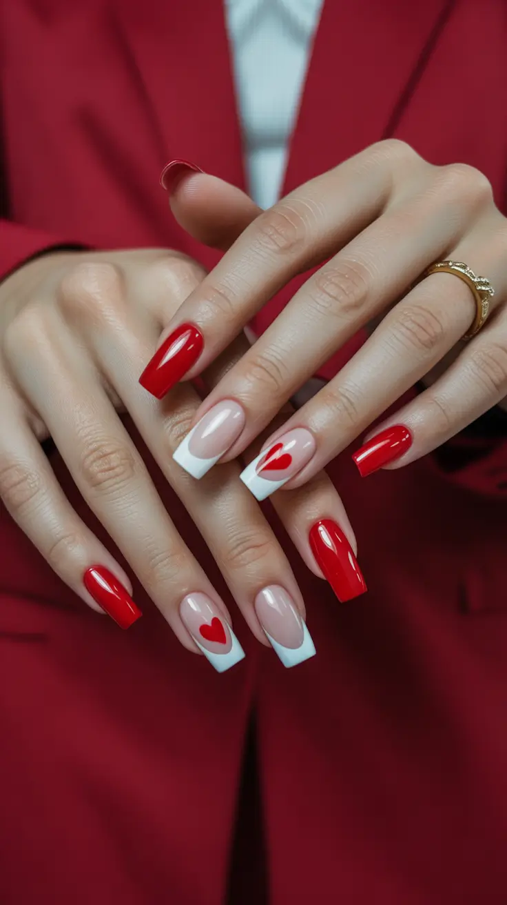 French Nail Ideas for Winter 2025-2026 Heartbreaker Red