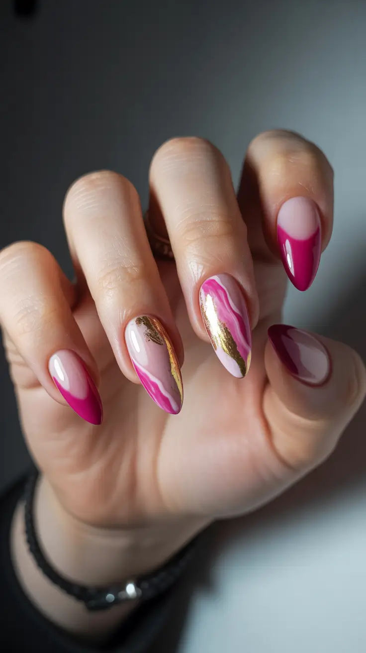 French Nail Ideas for Winter 2025-2026 Golden Drift