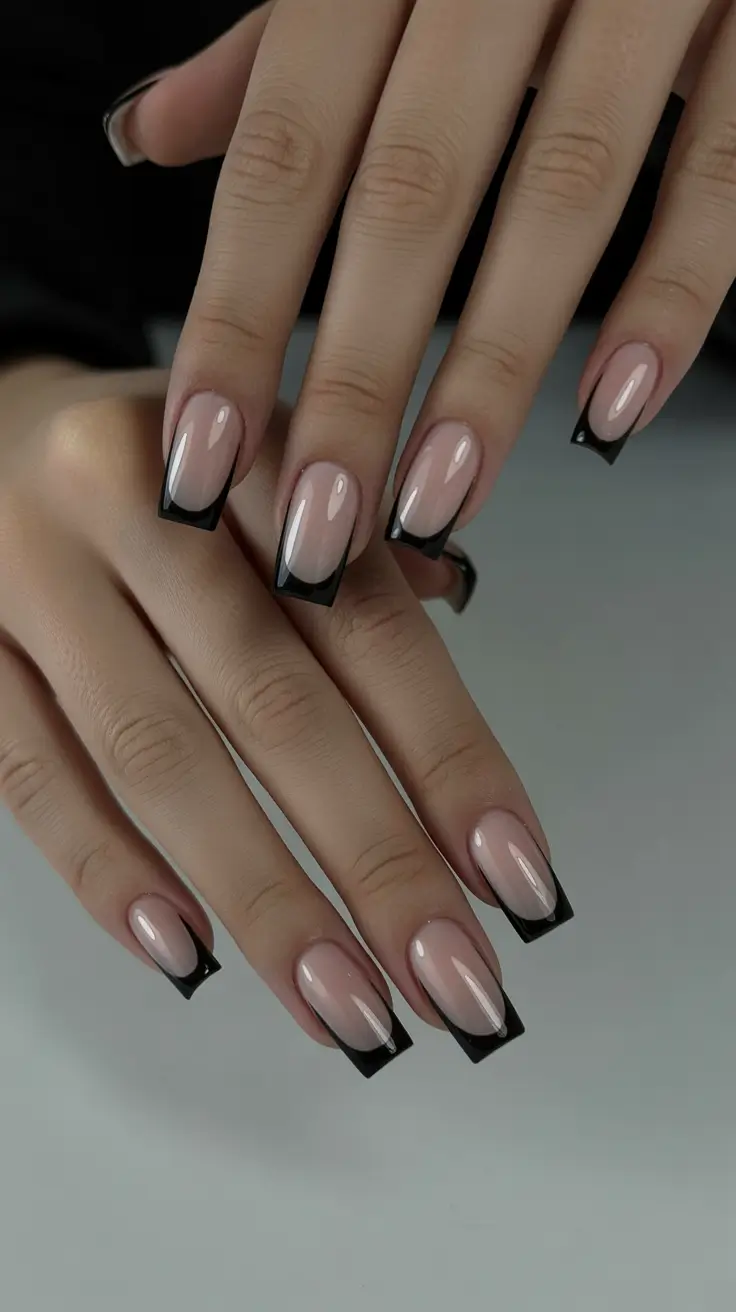 French Nail Ideas for Winter 2025-2026 Midnight Edge