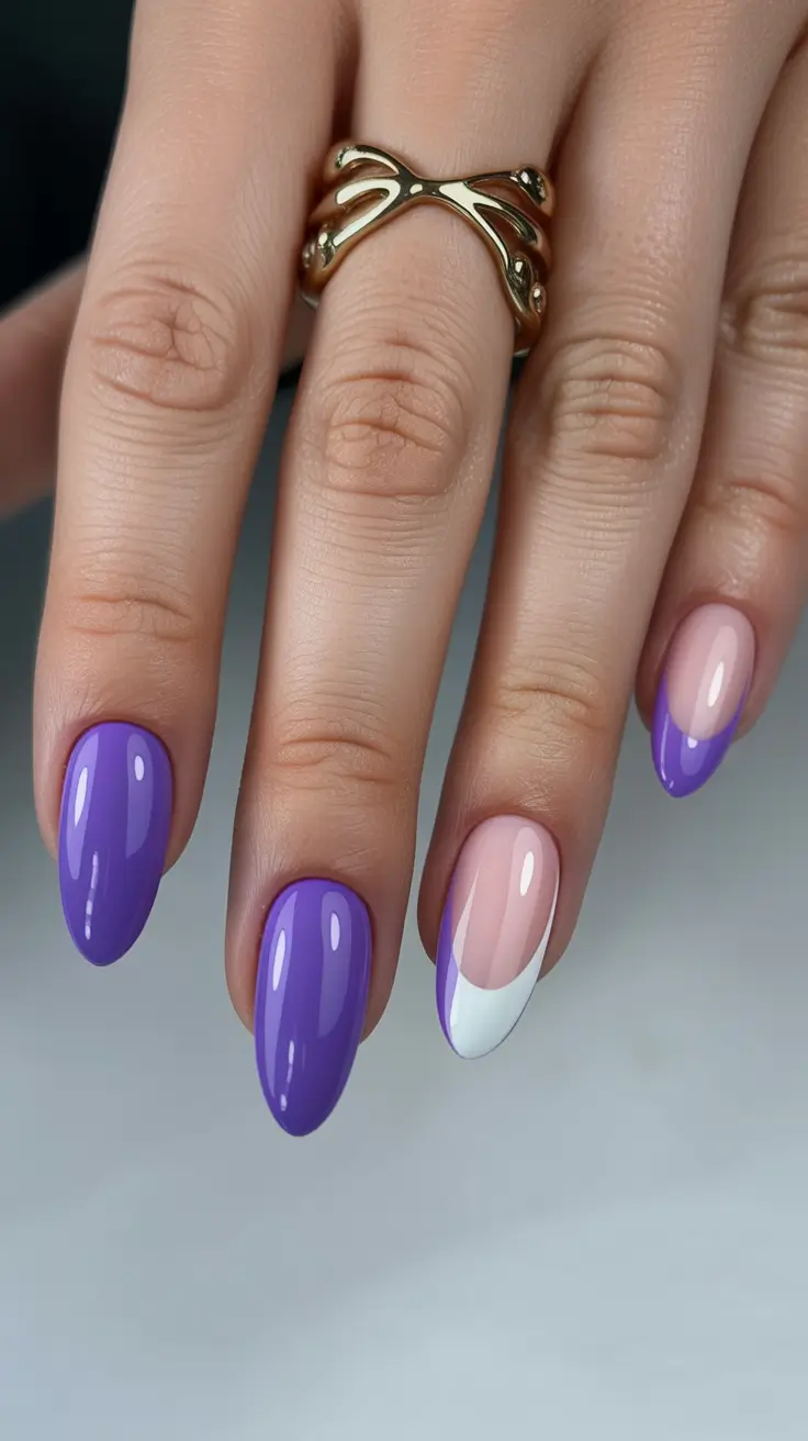 French Nail Ideas for Winter 2025-2026 Amethyst Glow