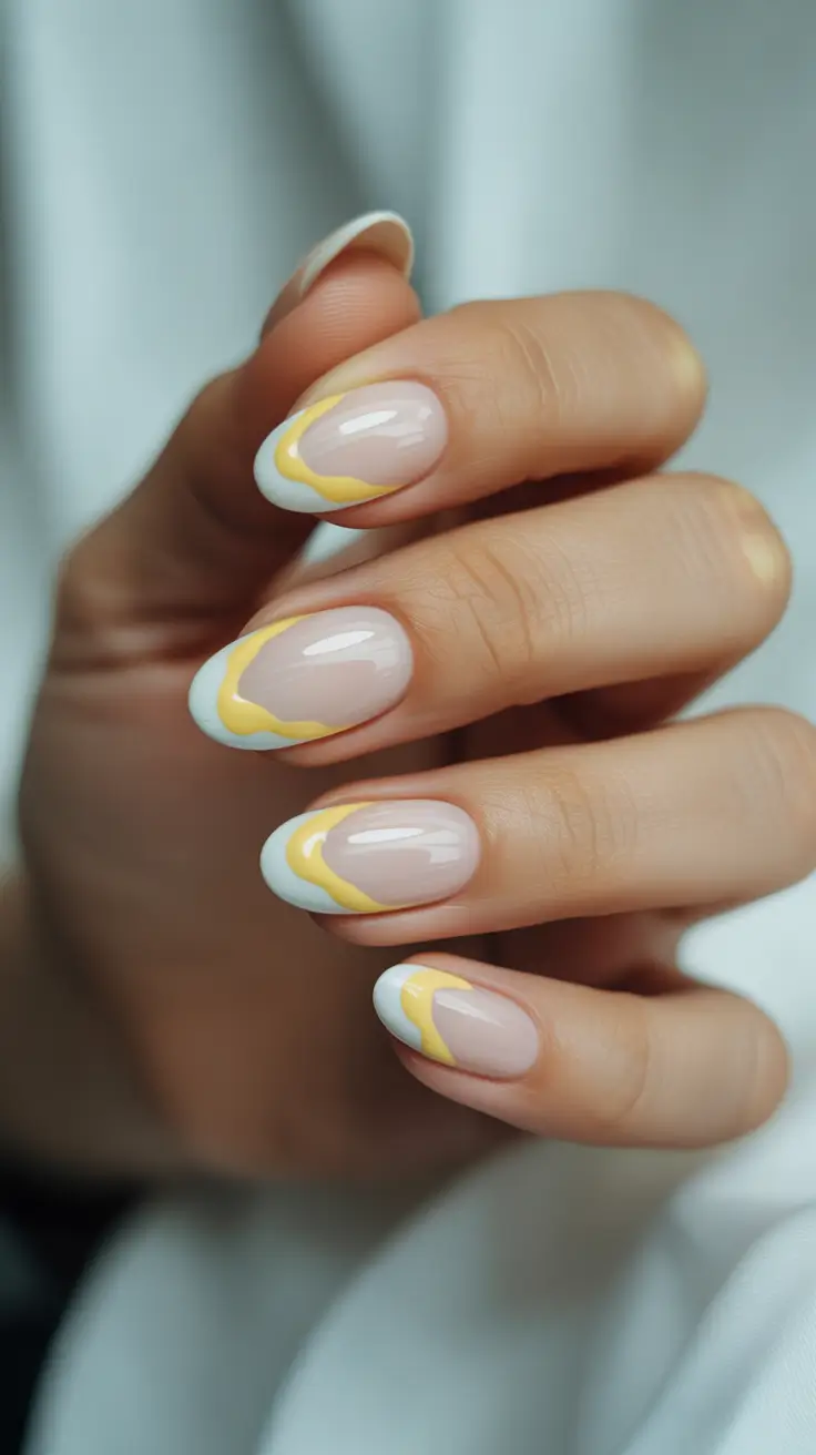 Fresh Almond Nail Inspiration Winter 2025-2026 Lemon-Twist French