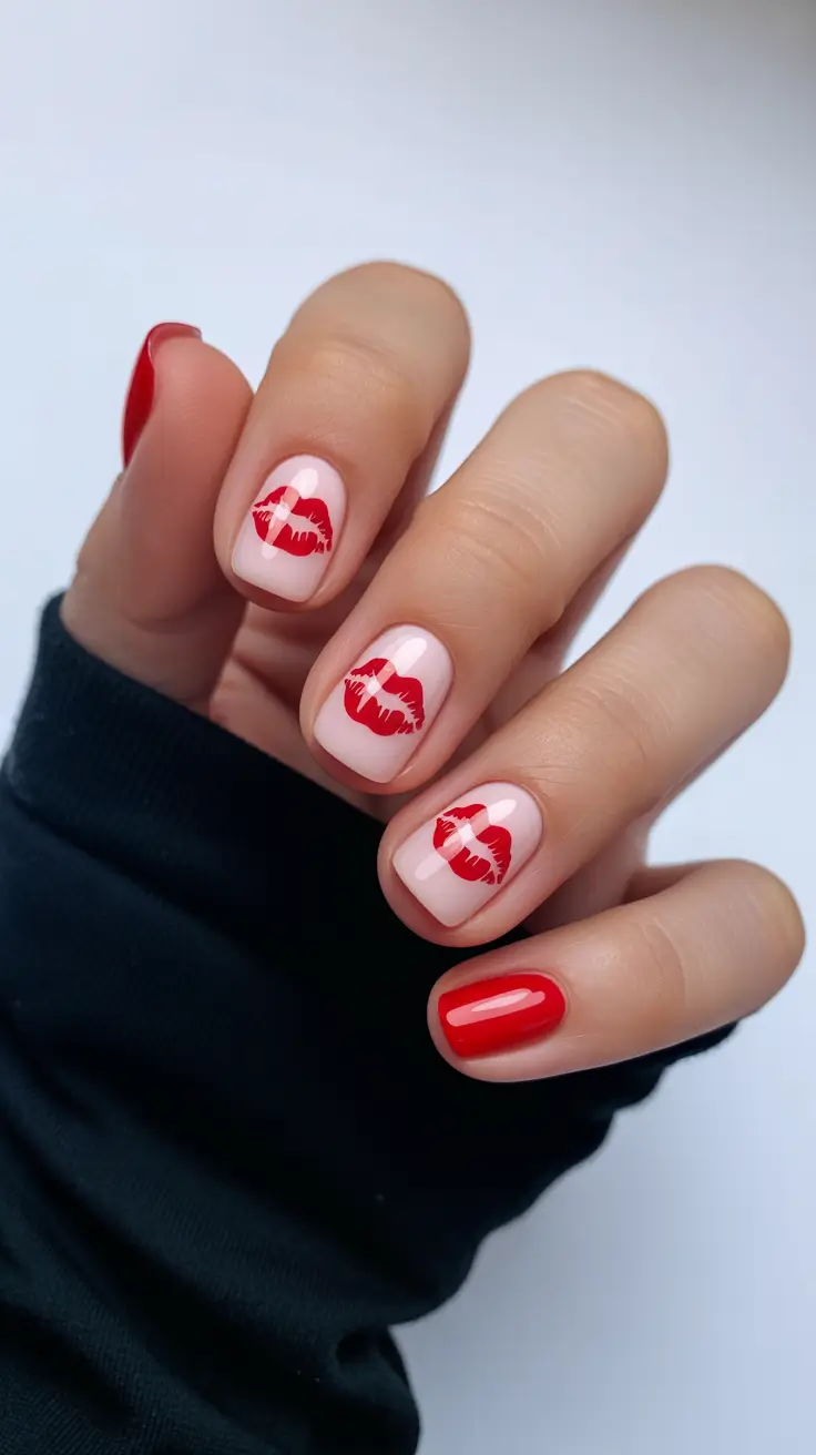 Gel Nail Trends Christmas 2025 Kiss Me Red