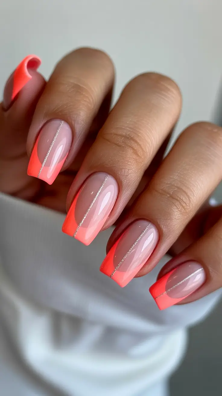Gel Nail Trends Christmas 2025 Neon Candy Edge
