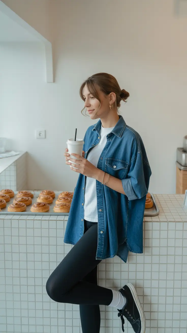 legging outfits ideas 2026 Denim and Coffee Mornings