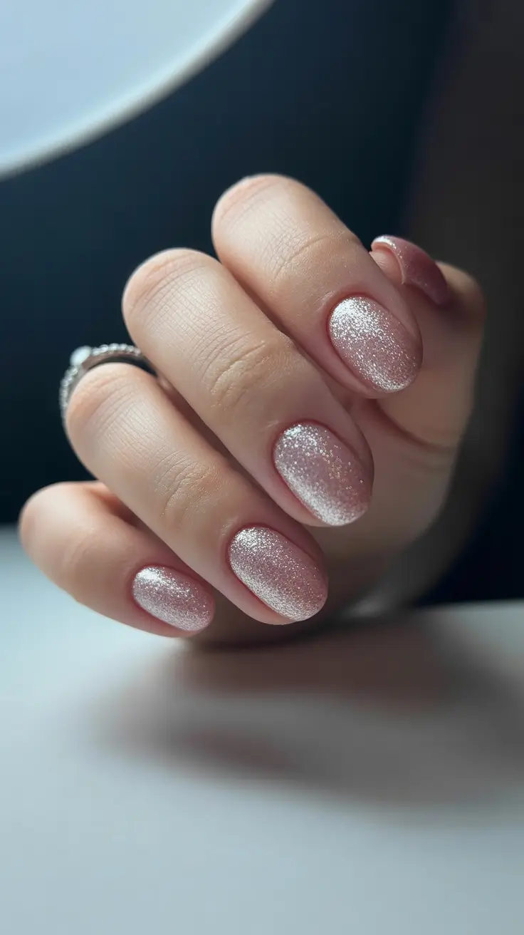 Modern Christmas Nails 2025 Frosted Nude Elegance