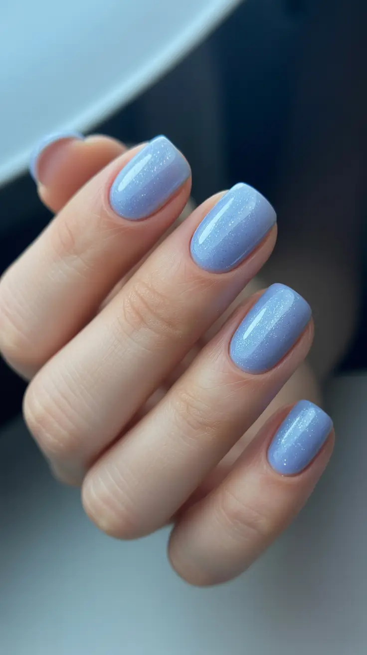 Modern Christmas Nails 2025 Powder Blue Whisper