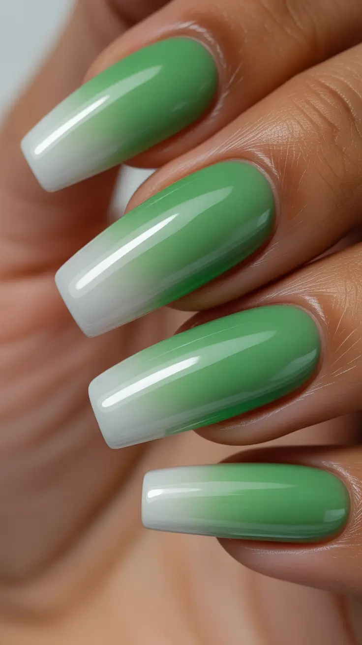 Modern Christmas Nails 2025 Mint Fade Minimalism