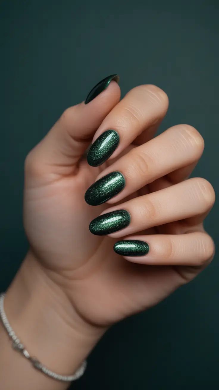 Modern Christmas Nails 2025 Emerald Shine Magic