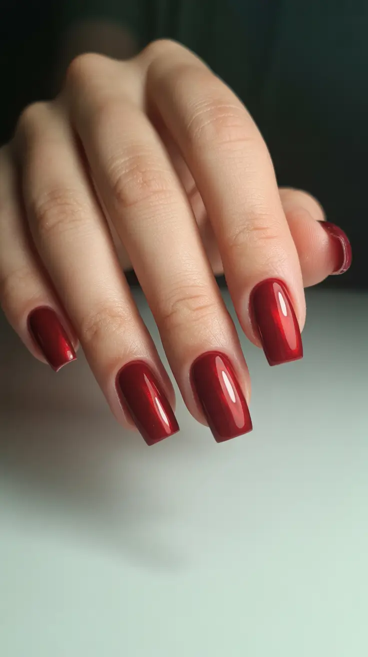 Modern Red Christmas Nails 2025 Deep Garnet Glow