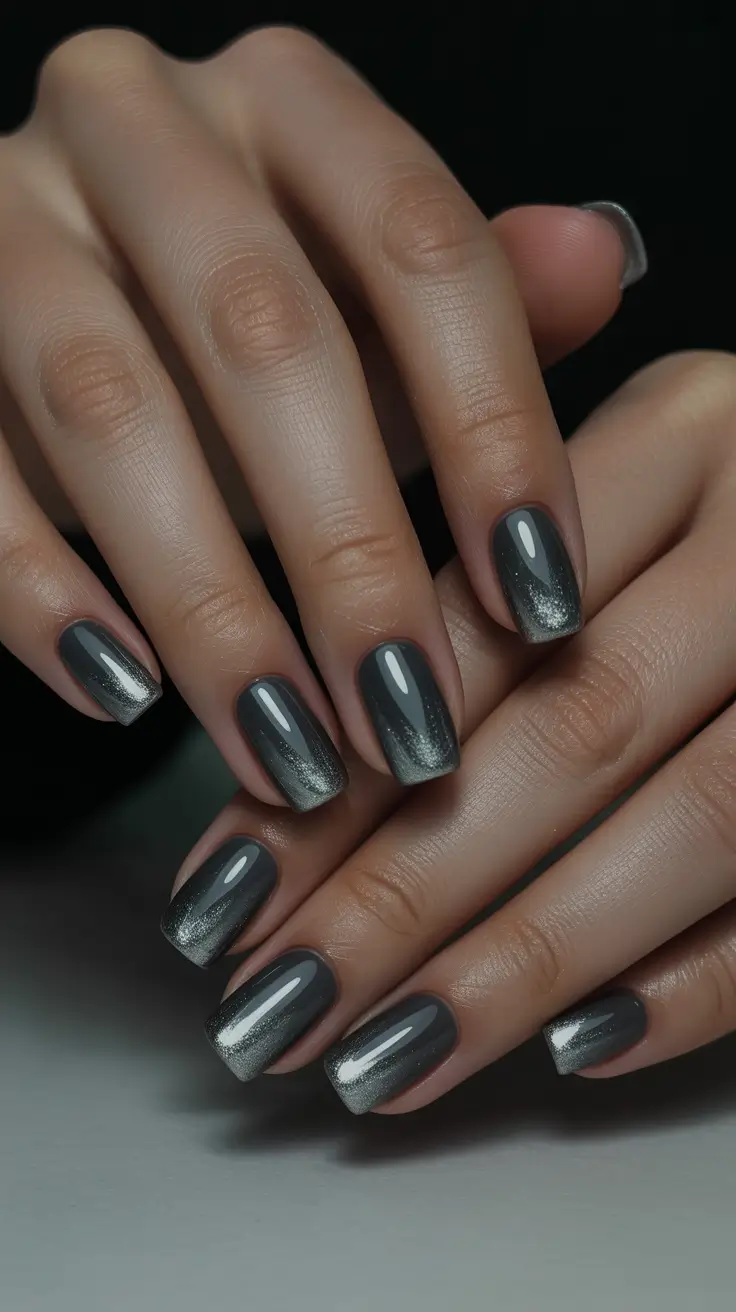 Nail Colors for Winter 2025-2026 Midnight Chrome Elegance