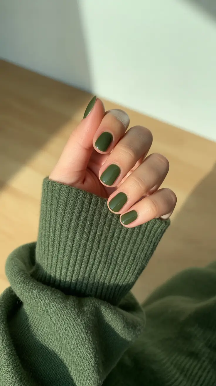 Nail Colors for Winter 2025-2026 Olive Serenity