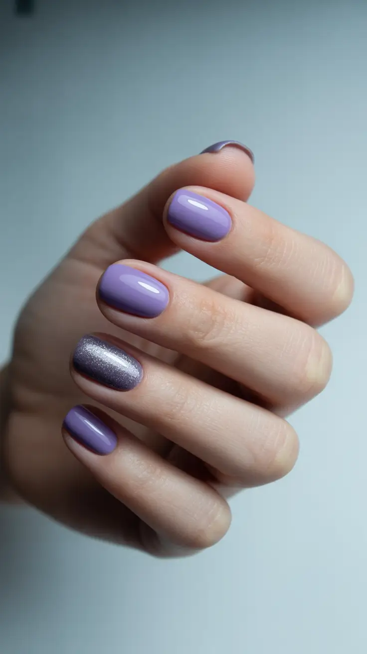 Nail Colors for Winter 2025-2026 Frosted Lavender Dream