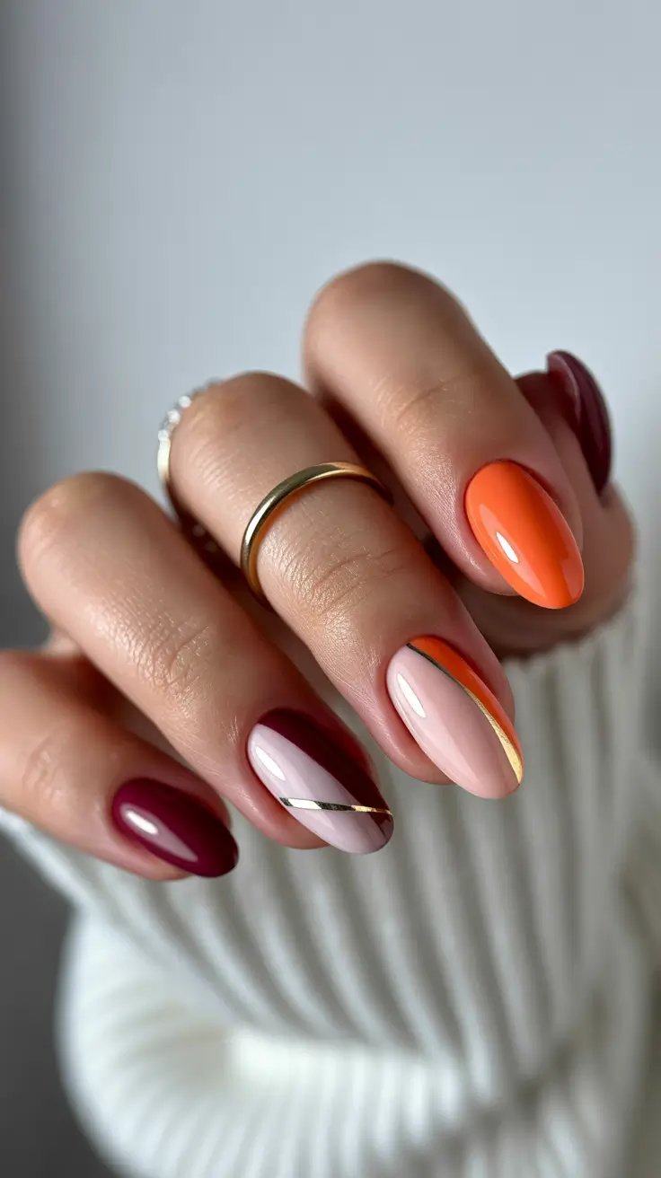 Nail Colors for Winter 2025-2026 Sunset Geometry