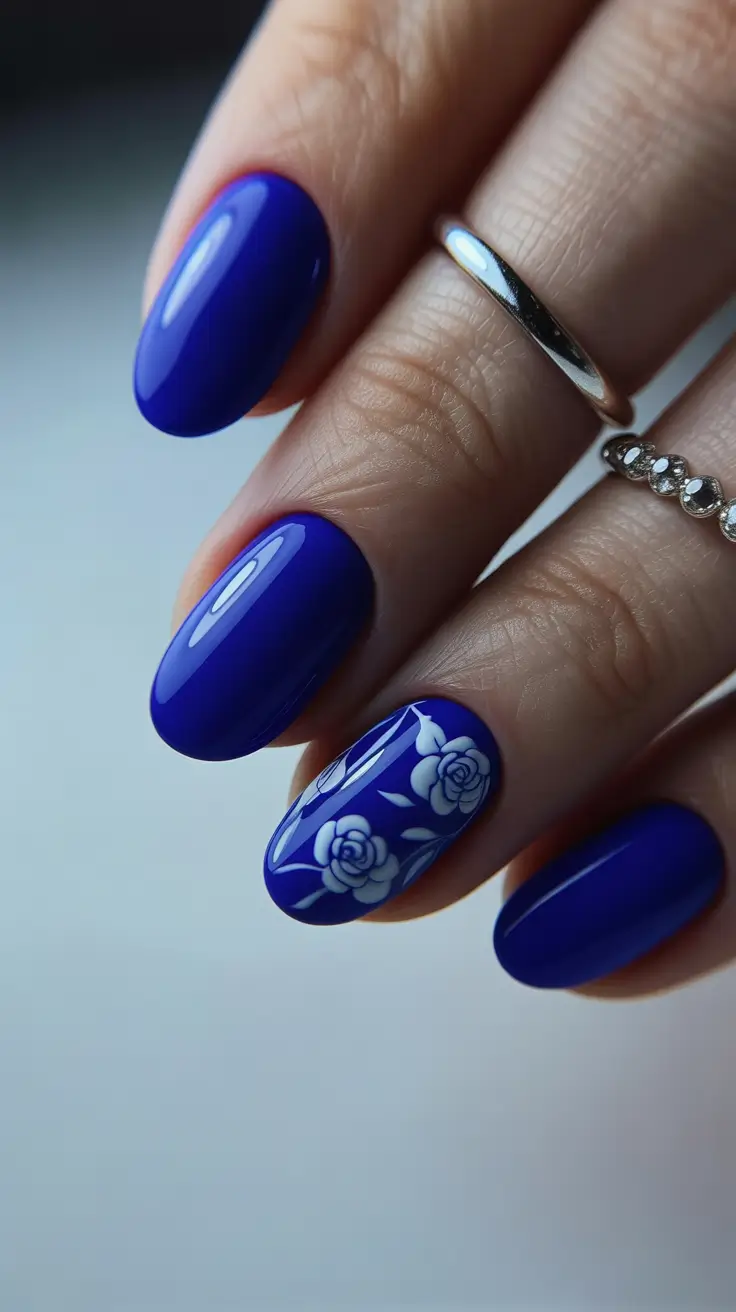 Nail Colors for Winter 2025-2026 Cobalt Bloom