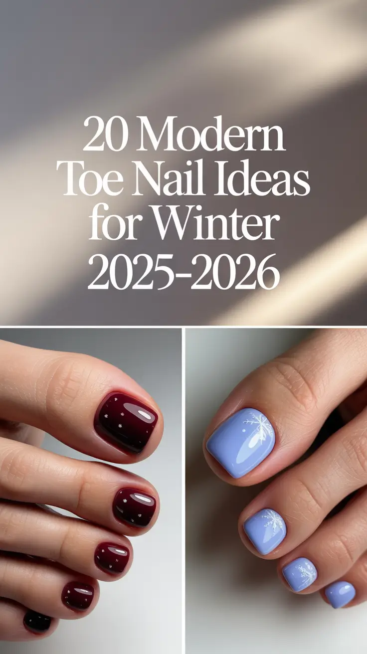 Modern Toe Nail Ideas for Winter 2025–2026: Pretty Shades, Simple Designs & Gel Polish Trends
