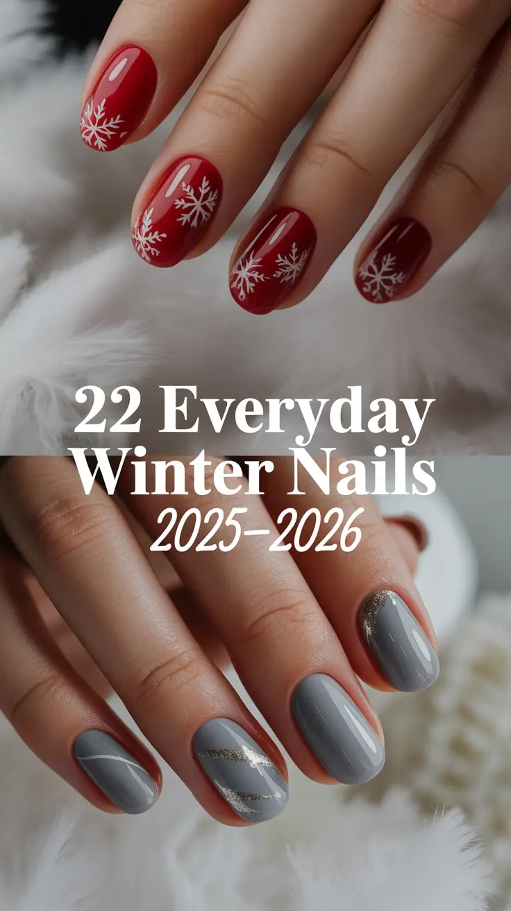 Everyday Winter Nails Ideas 2025–2026: Cute, Simple & Sparkly Designs for the Cold Season