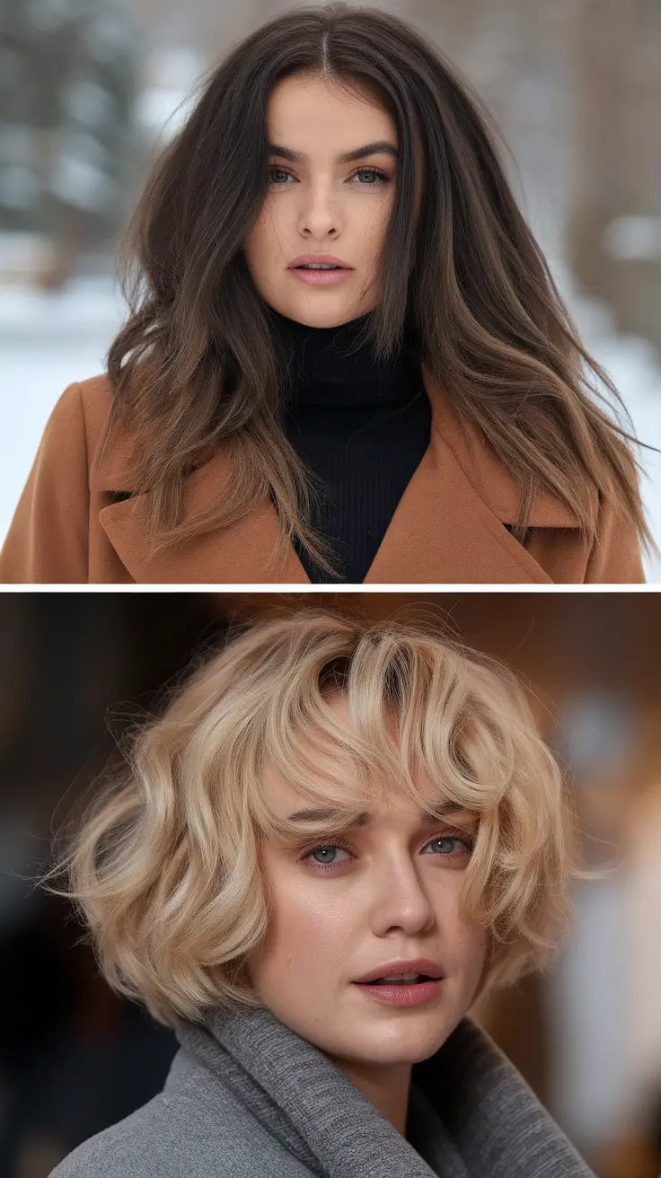Trendy Round Face Winter Haircut Ideas 2025–2026: From French Bob to Long Layered Styles