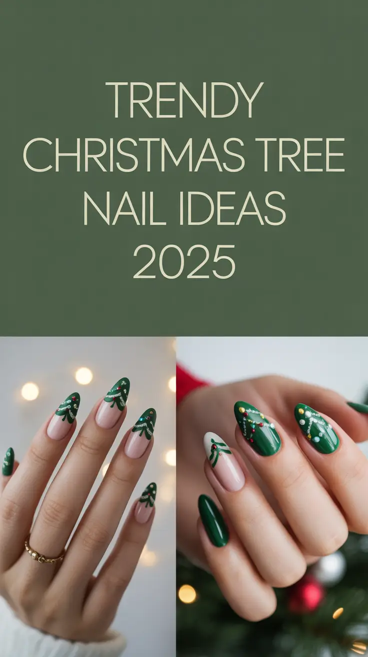 Trendy Christmas Tree Nail Ideas 2025: Gold & Green Holiday Art Designs to Try This Season
