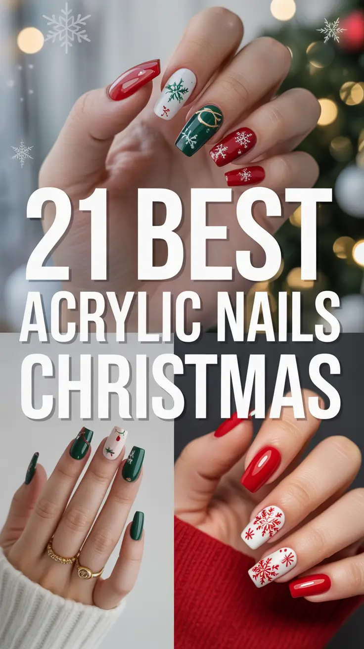 Best Acrylic Nails Christmas 2025: Trendy Winter Designs in Red, Green & White