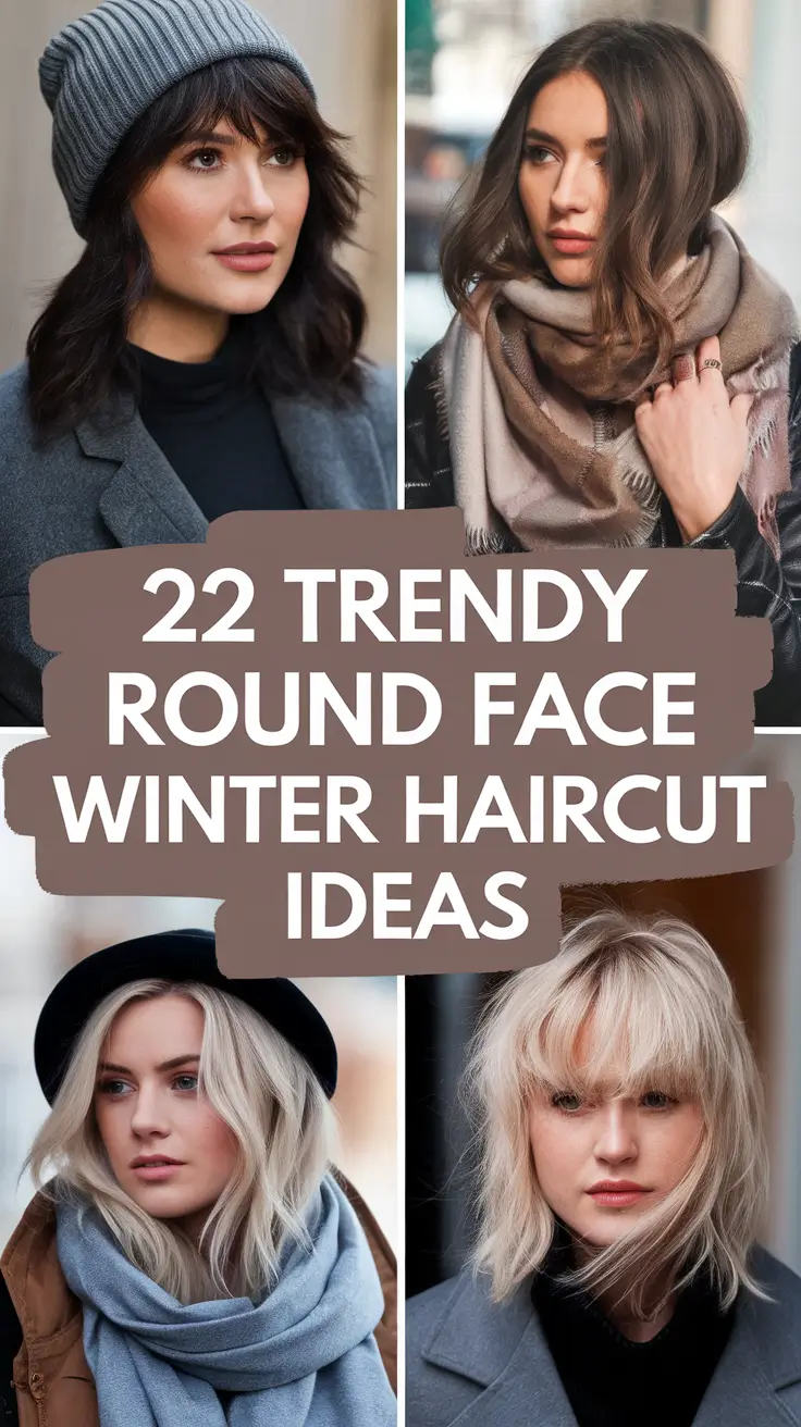 Trendy Round Face Winter Haircut Ideas 2025–2026: From French Bob to Long Layered Styles