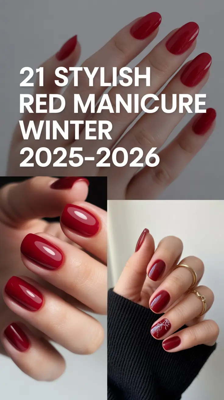 Stylish Red Manicure Winter 2025–2026: Chic Designs, Inspo & Seasonal Nail Ideas