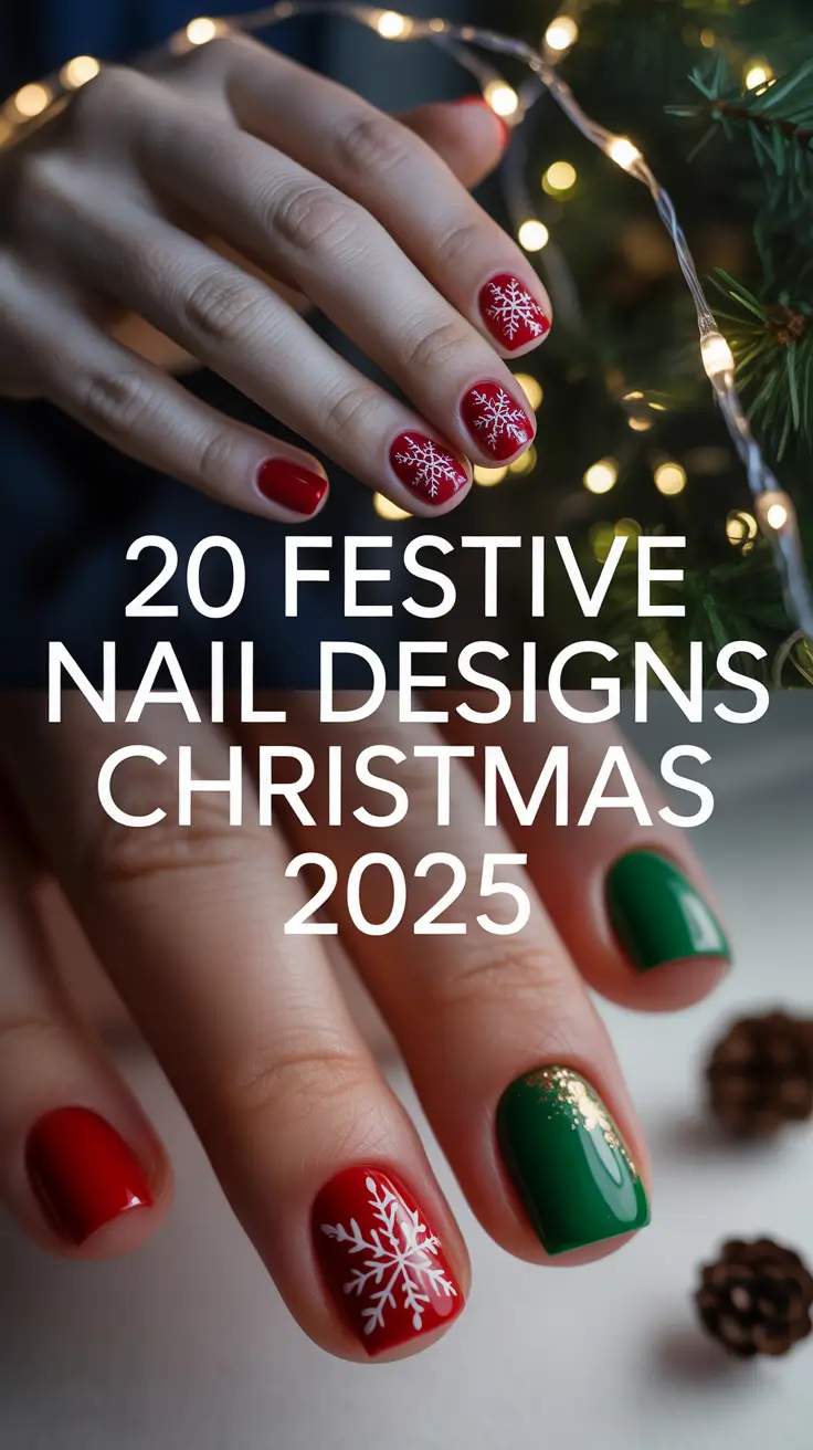 Festive Nail Designs Christmas 2025: Sparkly, Simple & Stunning Holiday Ideas
